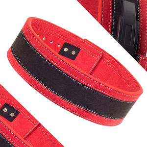 Ceinture de musculation en cuir noire et rouge disponible en gros pour l'entraînement de force - Product Image 5