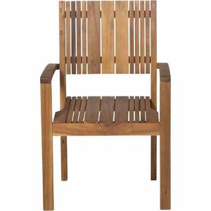 Solid Teak <b>Stackable</b> Comfortable Luxury Garden <b>Chair</b> Wooden Outdoor <b>Dining</b> <b>Chair</b> with Armrest for Patio - Product Image 2