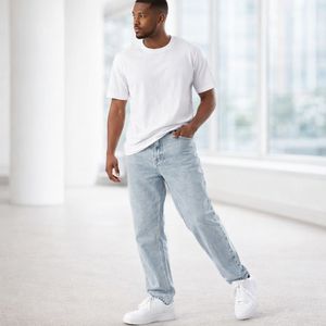 Jeans en denim pour hommes en gros, coupe droite vintage, style décontracté urbain, denim tricoté pour homme, jeans classiques en coton pour hommes - Product Image 1