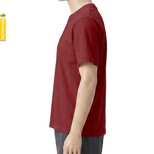 เสื้อยืดคอกลมแขนสั้นสีแดงล้วนสำหรับผู้ชาย SAMAVIA ผ้าเจอร์ซีย์คอตตอน 100% ทรงปกติ สไตล์ลำลอง จากผู้ผลิต - Product Image 3