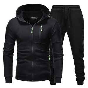 Ensemble de survêtement haute performance pour homme avec sweat à capuche zippé et pantalon de jogging – Personnalisable, en molleton de coton doux, idéal pour l'entraînement hivernal (vente en gros) - Product Image 1