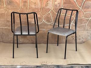 Industrial Metal Chair Slatted <b>Backrest</b> Design - Product Image 2