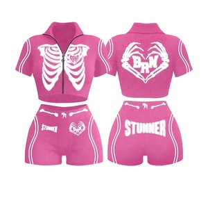 Conjunto de Ropa Deportiva Casual de Verano para Mujer 2026 Personalizable, Top Elástico con Capucha y Pantalones Cortos hasta la Rodilla con Cremallera, Transpirable, con Estampado de Personajes - Product Image 4