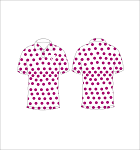 Mens <b>White</b> Pink Polka Dot <b>Polo</b> Shirt Custom Sublimation Short Sleeve Summer Casual Breathable Lightweight Golf Shirt - Product Image 3