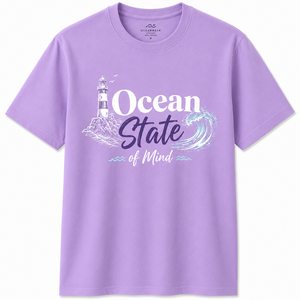 Camiseta de Manga Corta para Hombre OCEANWEAR, Cuello Redondo, Corte Regular, Diseño de Faro, 100% Algodón, Estampado Digital Ecológico - Product Image 1