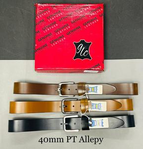 Ceinture en cuir de crocodile véritable pour homme PT ALLEPY, 40 mm, boucle à ardillon, réglable, pour tenue décontractée ou professionnelle, personnalisable - Product Image 1