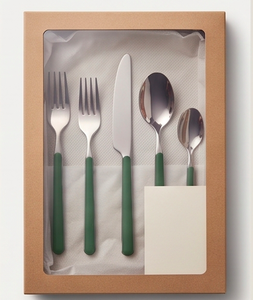 Premium Silver Cutlery Set With Green Handle For Dining Kitchen Wedding Tableware <b>Flatware</b> Hostess And Gift Essentials - Product Image 6