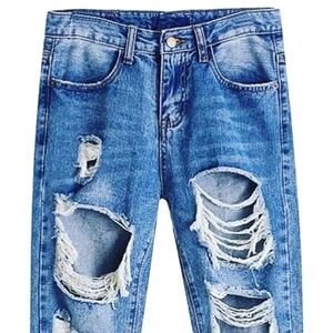 Pantalones Vaqueros Casuales de Moda para Hombre, Estilo Cargo Holgado con Botones, Jeans de Mezclilla para Hombre - Product Image 1