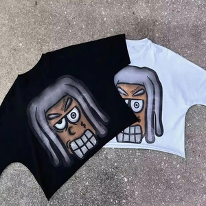 T-shirt court blanc coupe ample et décontractée, personnalisé, 200g, 100% coton épais, style vintage, 2 panneaux, sans coutures - Product Image 5