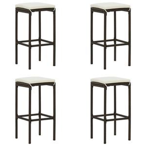 5 pezzi di Poly Rattan Patio Bar Set con cuscini marroni mobili confortevoli per l'intrattenimento all'aperto - Product Image 3