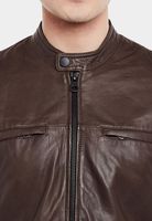 Veste en cuir véritable pour homme, col rabattable, hiver, extérieur, noir uni, haute qualité, mode, chaude et chauffante