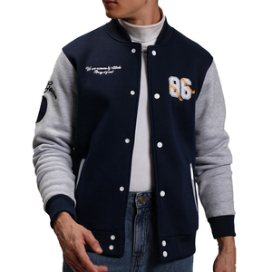 Blouson universitaire Off-White noir en PU pour homme avec patch brodé O W, style streetwear, coupe classique, collection automne - Product Image 6