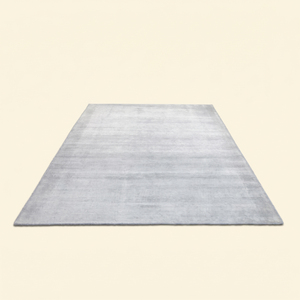 Tapis à poils épais gris clair Silver Mist, tufté à la main, antidérapant, écologique, texturé uni, pour salon et chambre à coucher - Product Image 2