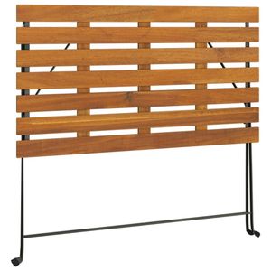 Mesa de Bistro Plegable de Madera de Acacia Sólida con Madera Natural y Acero Negro, Mesas para Exteriores - Product Image 6