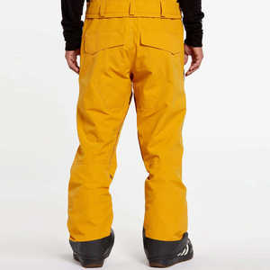 Pantalon de ski jaune imperméable pour homme et femme, coupe-vent, salopette de snowboard, pantalon de sport d'hiver isolé avec poches cargo - Product Image 2