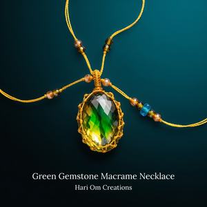 Collar con Colgante de Macramé y Ametrina Hecho a Mano, Piedra Morada y Marrón Facetada, Joyería Boho Curativa - Product Image 2