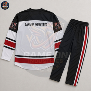New Trendy Blue White Personalized Design Custom Colors Player Numbers Logo Printing Custom Sublimated Ice Hockey Uniform Sets - Product Image 4