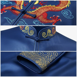 Latest Design Kung Fu Martial Arts Uniform Set Customized Embroidered Dragon Design Long Sleeve Jacket <b>Trousers</b> & Belt Uniform - Product Image 4