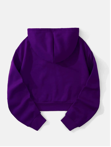 Pull en molleton à col quart zippé pour femme, à manches longues et coupe ample, idéal pour l'entraînement ou la mode hivernale - Product Image 6