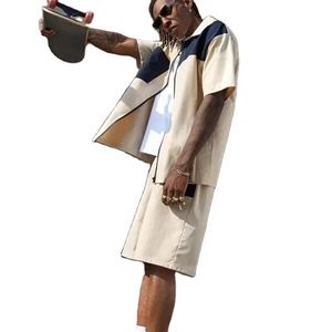 Short et t-shirt en coton pour homme, ensemble deux pièces, décontracté et personnalisé, survêtement, été - Product Image 2