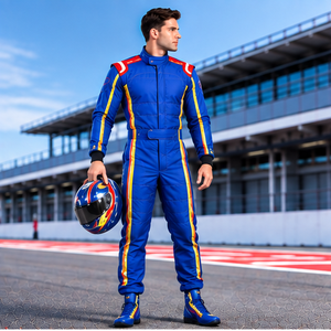 Men's Full Sleeve Racing Suit Blue Red Yellow Stripes Other Print Quick Dry <b>Waterproof</b> Polyester/Nylon Motorcycle Wear <b>All</b> - Product Image 4