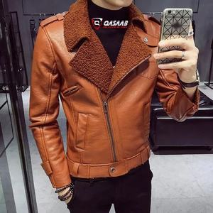 Fourrure-Hiver Col Matelassé En Cuir Sur Mesure Streetwear Extérieur Respirant Hiver Mode Casual-Blacked Bomber Jacket - Product Image 1