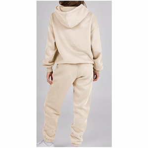 Custom Logo High Quality Custom Acid Wash and Embroidery Logo Soft Cotton Hoodie and <b>Sweatpants</b> <b>Women</b> Tracksuits Two Piece Sets - Product Image 3