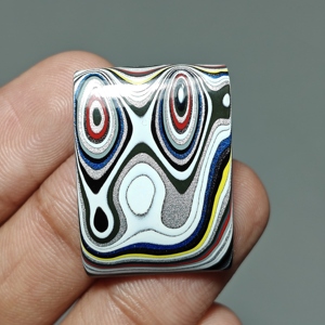 Fordite-Cabochon |   Detroit Autolack-Kissenform für |   29x21x4 mm. |   14 Karat. |   E756 - Product Image 2