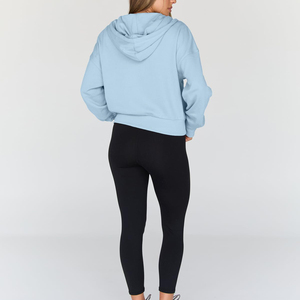 Sweat à capuche court personnalisé pour femme en molleton, pull décontracté streetwear à manches longues, tie-dye, écologique, marque privée, OEM - Product Image 2
