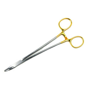 Meilleur porte-aiguille OBG/GYN en carbure de tungstène, instrument manuel de précision pour suture chirurgicale en acier inoxydable avec anneau doré - Product Image 1