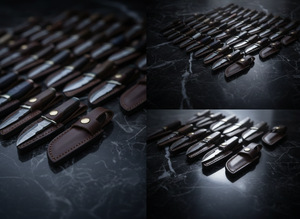 Couteaux de chasse en acier Damas faits à la main, manche en bois Pakka pleine longueur, pointe clip, garantie 3 ans, qualité industrielle OEM, vente en gros - Product Image 5