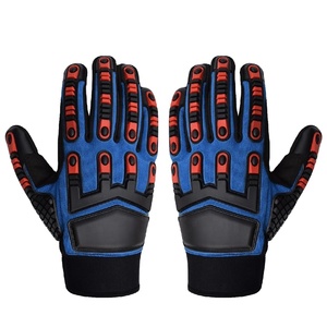 Gants de sécurité anti-choc pour hommes de haute qualité en cuir de chèvre avec pouce en TPR, protection maximale, ajustables - Product Image 1