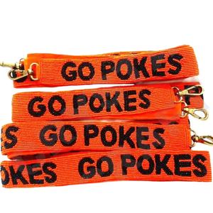 Go yankees Sangles de sac en perles de rocaille en or blanc personnalisées 'Hook Em Horns' Accessoire à la mode Sangle de sac à main perlée - Product Image 6