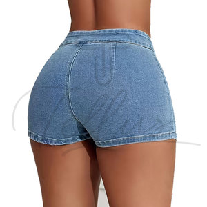 Nouveautés : Shorts en jean déchirés en dentelle pour femme, taille mi-haute, décontractés, grandes tailles, séchage rapide - Product Image 4