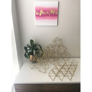 Terrario de Vidrio Geométrico Dorado, Macetero Moderno Hecho a Mano para Decoración de Bodas, Jardines y Viveros - Product Image 3