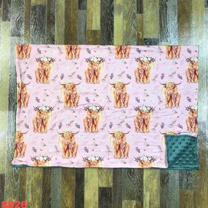 Copertina Avvolgente per Neonati con Stampa Mucca Highland, Morbida in Fibra di Bambù/Spandex, Motivo Floreale, Unisex - Product Image 4