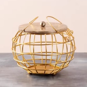 Metal Fruit <b>Basket</b> For Storage Of Apples Grapes Bananas And Citrus Fruits In Separate Compartments - Product Image 2