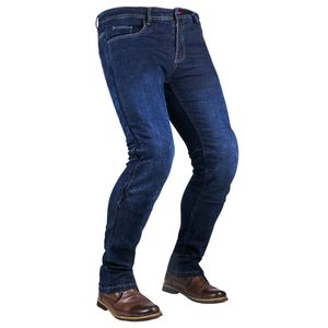 Jean en denim aramide délavé style moto, coupe ajustée, avec protection Kevlar, pour homme - Product Image 2