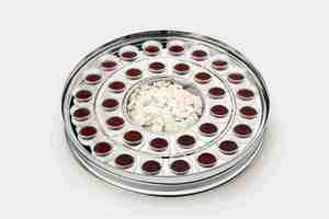 DELUXE STAINLESS STEEL HOLY <b>COMMUNION</b> TRAY SET 33 <b>CUPS</b> CENTER BREAD PLATE MIRROR FINISH HEAVY DUTY CHURCH USE DISHWASHER SAFE - Product Image 5
