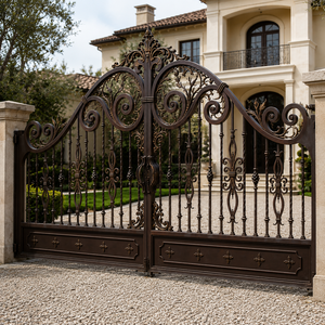 Puerta de Entrada de Hierro Forjado Ornamental de Lujo, Puerta Decorativa de Metal para Entrada de Vivienda, Jardín, Seguridad, Puerta Principal - Product Image 3