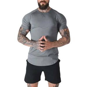 Camiseta Deportiva de Algodón de Manga Corta para Hombre, Estilo Urbano, Corte Regular, con Logotipo Personalizado en la Parte Delantera, Transpirable y de Secado Rápido, Color Gris - Product Image 2