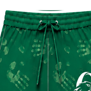 Short de bain vert émeraude et blanc, léger, séchage rapide, respirant, taille à cordon de serrage, pour entraînement, performance, natation, sport - Product Image 3