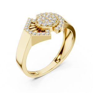 Anillo de Diamante Cultivado en Laboratorio con Corte Único para Hombre, Oro Amarillo Sólido de 18 Quilates con Baño de Rodio, Anillo de Compromiso de Lujo para Boda, Regalo, Uso Diario en la Oficina - Product Image 4