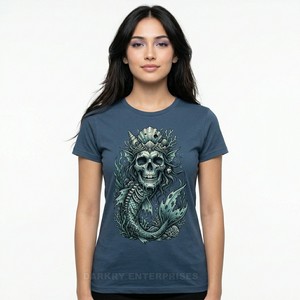 Camiseta de Algodón Personalizada para Mujer con Gráfico de Calavera Mexicana, Estampado Floral del Día de Muertos, Estilo Vintage, Top de Moda Urbana - Product Image 6