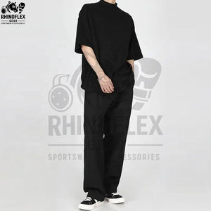 เสื้อยืดคอกลมทรงบ็อกซี่ผ้าฝ้ายสำหรับผู้ชาย พิมพ์โลโก้ตามสั่ง ผ้าคุณภาพสูง รับผลิตแบบ OEM เสื้อยืดทรงบ็อกซี่ - Product Image 6