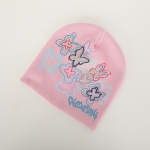 Pakistan Manufactured 100% Wool Jacquard Beanie Hats with 3D Embroidery Custom Logo Breathable Comfortable Adult Thermal Beanie - Product Image 2