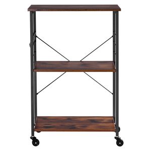 Carrello da Cucina Industriale a 3 Ripiani Robusto con Ruote, Supporto per Microonde e Caffettiera, Scaffale Portaoggetti - Product Image 1