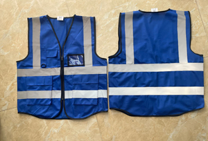 Chaleco reflectante de seguridad de tela poliéster con muchos bolsillos con cremallera para trabajadores, ropa de trabajo, overol protector, tela resistente. - Product Image 4