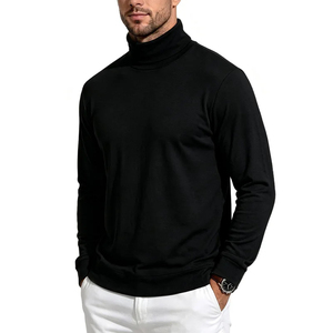 Premium Men Cotton <b>Wool</b> Turtleneck <b>Base</b> <b>Layer</b> Soft Warm Solid Long Sleeve Pullover Slim Fit Business Casual Autumn Winter Top - Product Image 3