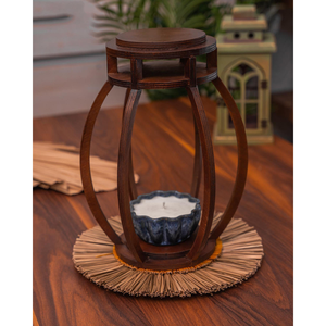 Farol de Madera Antiguo Ecológico Personalizable, Portavelas para Decoración de Eventos de Ramadán, Eid, Navidad, con un Cálido Brillo Ambiental - Product Image 3